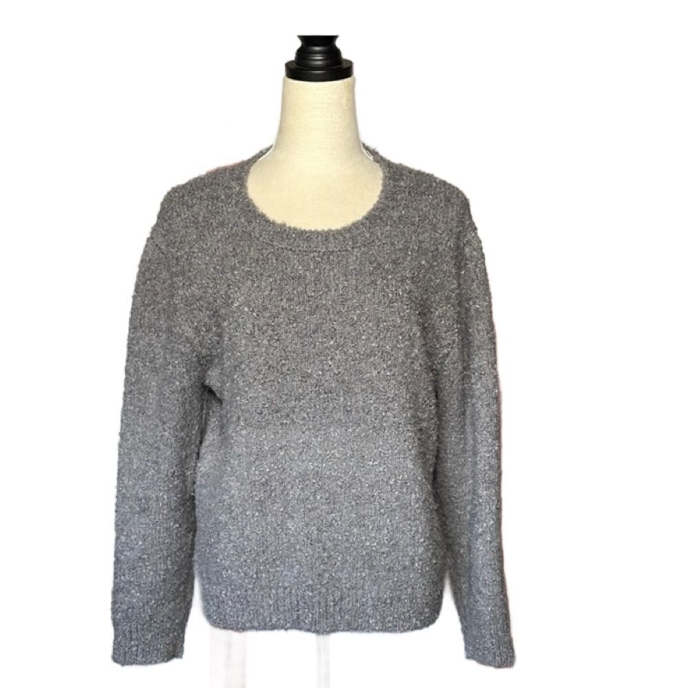 Elie Tahari Charcoal Gray Women's Pullover Crewneck Sweater (Size: Medium)